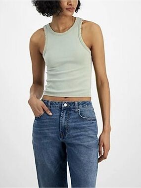 💃 Planet Heart Distressed Ribbed Seamless Tank, Size Large - NWT